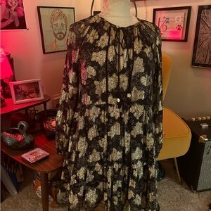 Zara Black and Gold Dress